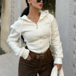 Levant Temperament Slimming Crop Hoodie Sweatshirt For Women