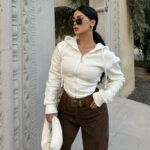 Levant Temperament Slimming Crop Hoodie Sweatshirt For Women - Image 3